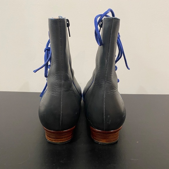 John Fluevog NORTHWOOD LE TUBE BLUE GREY LEATHER BOOT - Picture 4 of 6